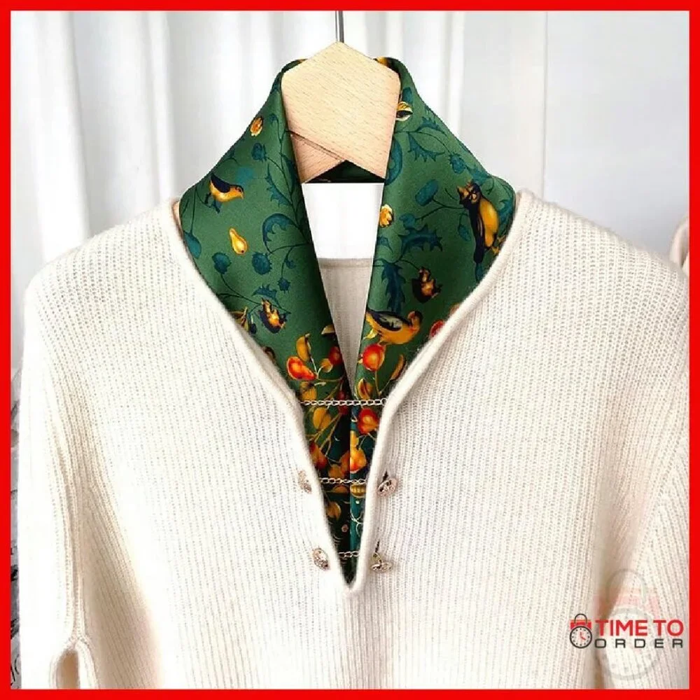 100% Mulberry Silk Square Scarf 25.6